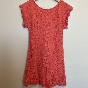 Coral lace tunic/dress